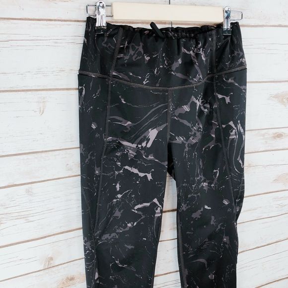 Athleta Pants Size S Athletic Print Ankle Raw Hem - Picture 2 of 9